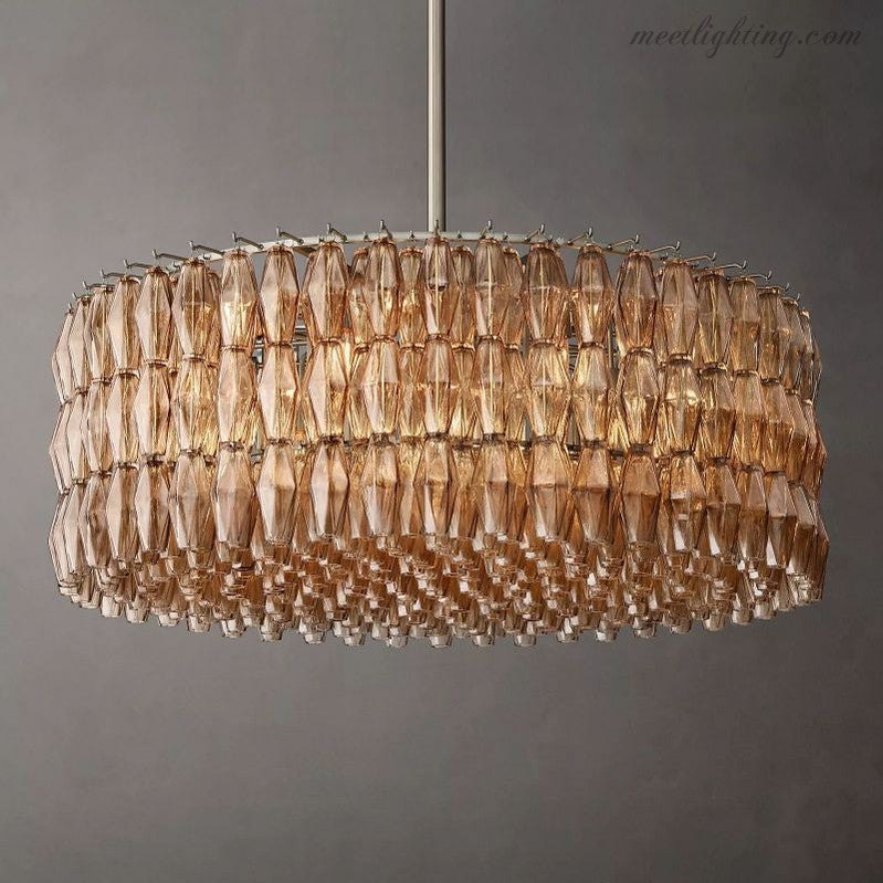 Chara Glass Round Chandelier 47"-Meet Lighting