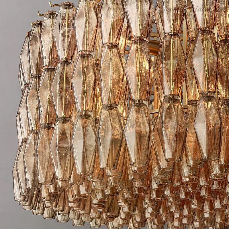 Chara Glass Round Chandelier 47"-MEET LIGHTING