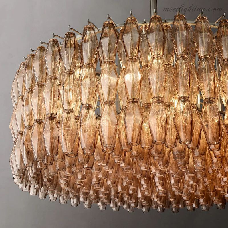 Chara Glass Round Chandelier 47"-Meet Lighting