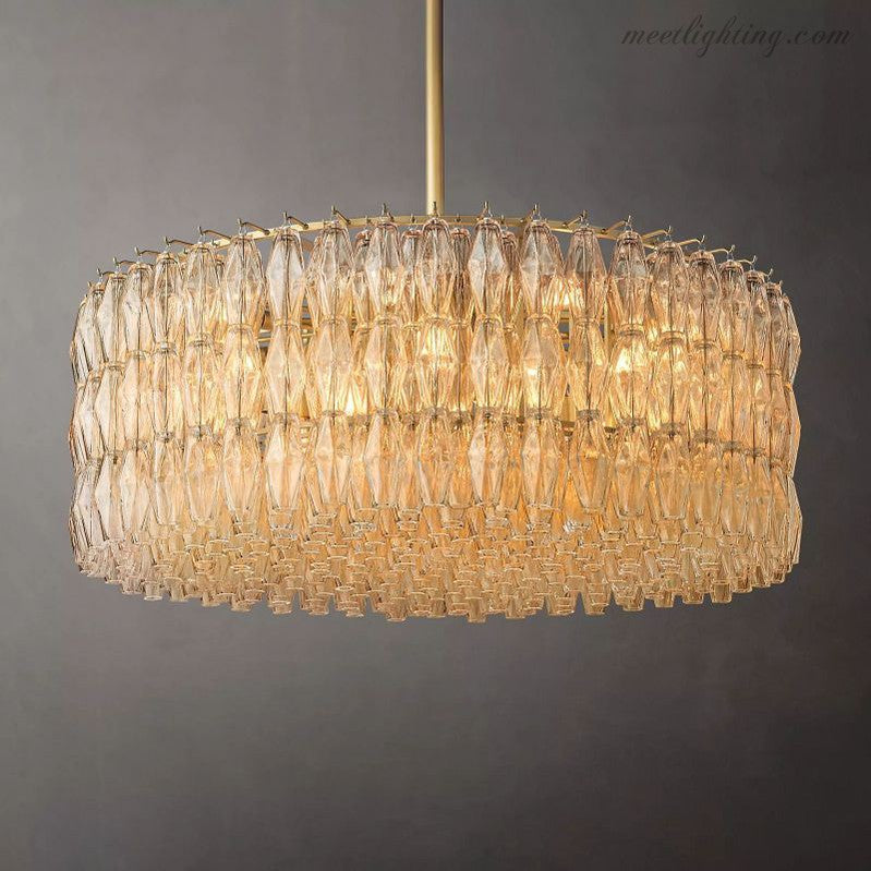 Chara Glass Round Chandelier 47"-Meet Lighting