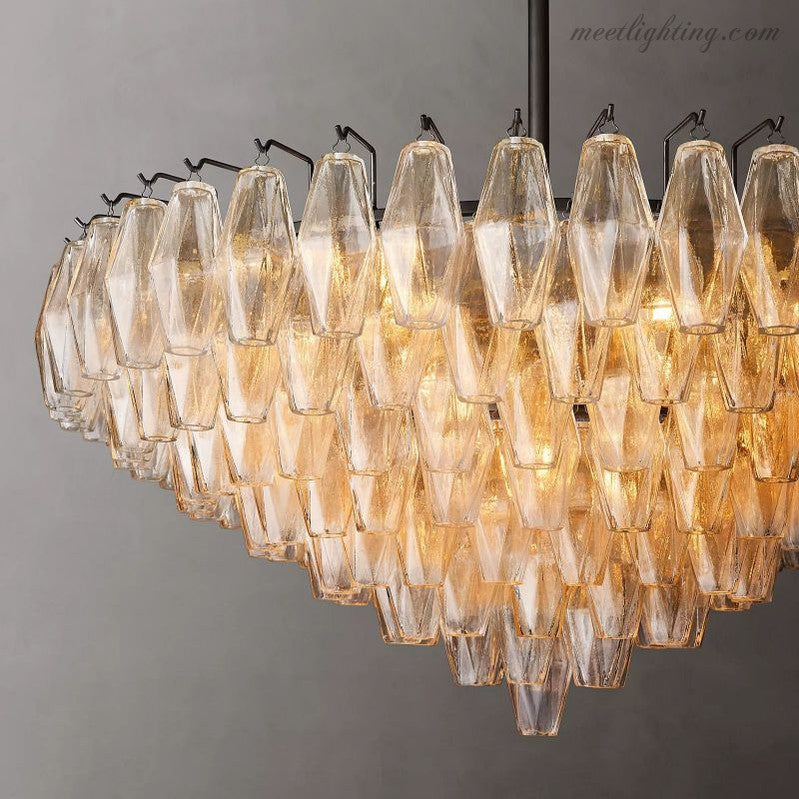 Chara Glass Tiered Round Chandelier 37"-MEET LIGHTING
