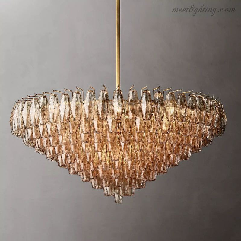 Chara Glass Tiered Round Chandelier 47"-MEET LIGHTING