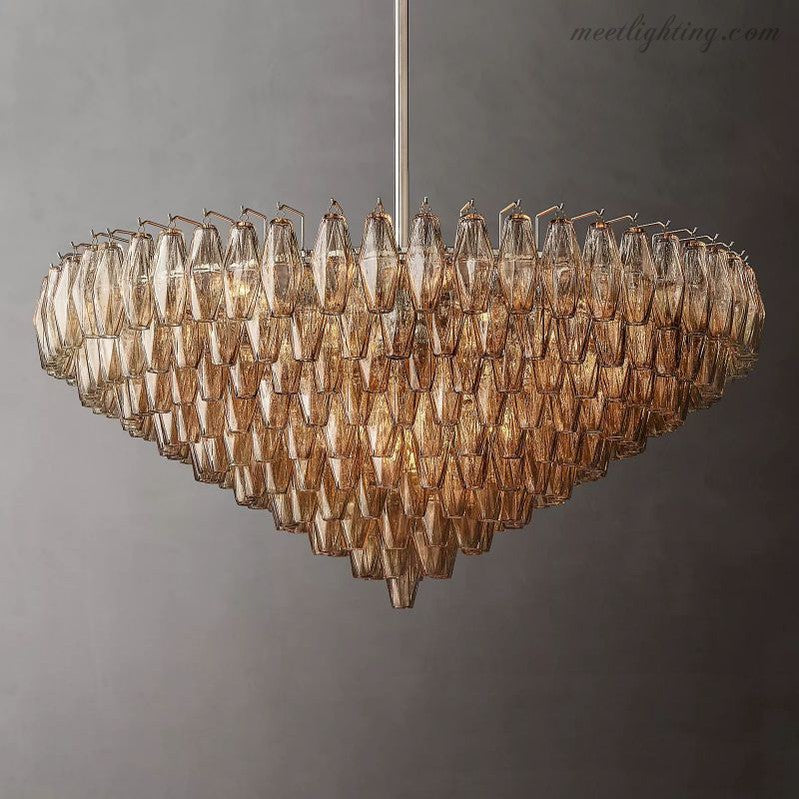 Chara Glass Tiered Round Chandelier 47"-MEET LIGHTING