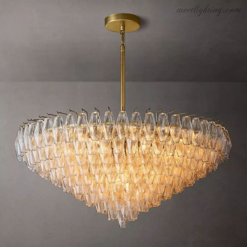 Chara Glass Tiered Round Chandelier 47"-MEET LIGHTING