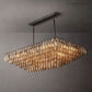 Chara Smoke Glass Tiered Rectangular Chandelier 54"-Meet Lighting