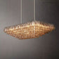 Chara Smoke Glass Tiered Rectangular Chandelier 54"-Meet Lighting