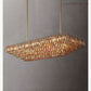 Chara Smoke Glass Tiered Rectangular Chandelier 74"-Meet Lighting