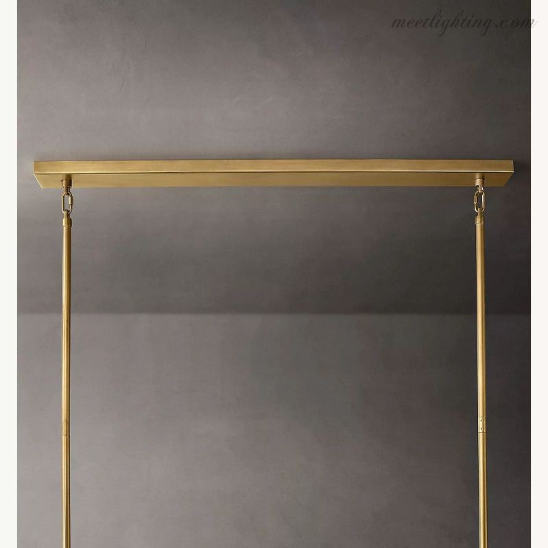 Chara Smoke Glass Tiered Rectangular Chandelier 74"-MEET LIGHTING