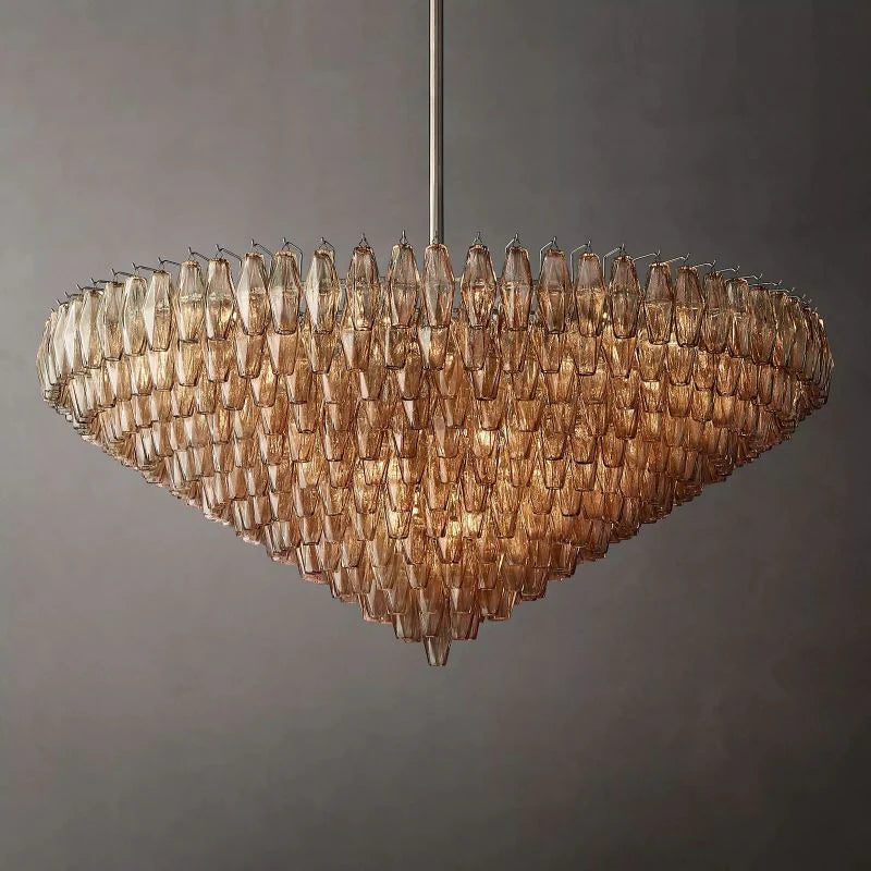 Chiaray Glass Multi-Tier Round Chandelier 61"