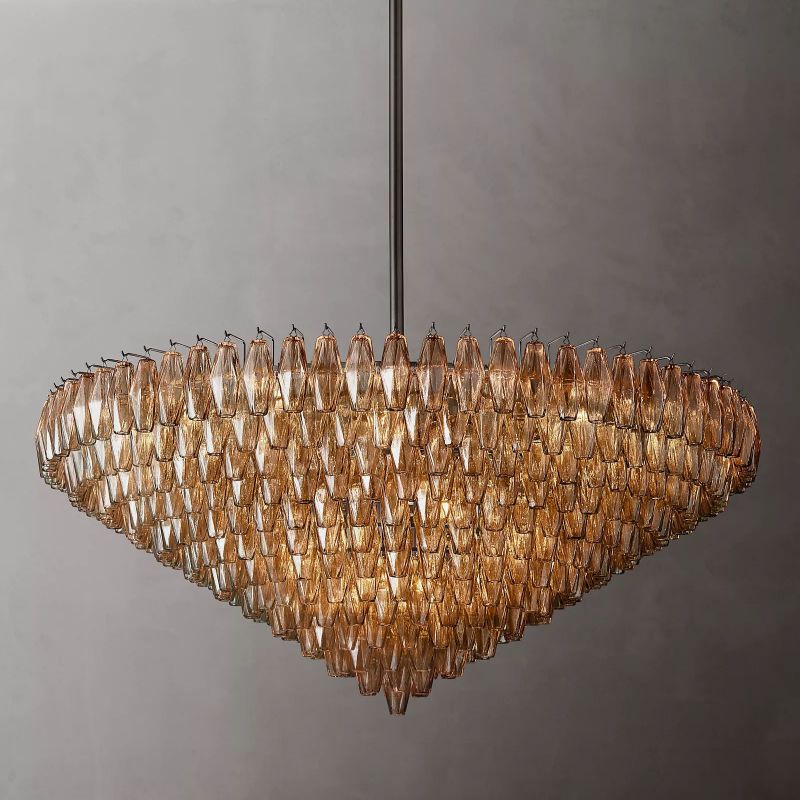 Chiaray Glass Multi-Tier Round Chandelier 61"