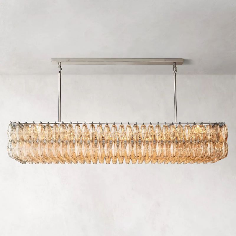 Chiaray Clear Glass Rectangular Chandelier 74"