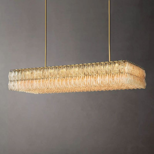 Chara Glass Rectangular Chandelier 74" chandeliers for dining room,chandeliers for stairways,chandeliers for foyer,chandeliers for bedrooms,chandeliers for kitchen,chandeliers for living room Rbrights   