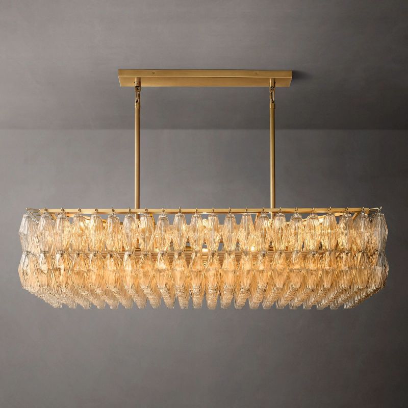 Chiaray Glass Rectangular Chandelier 54"