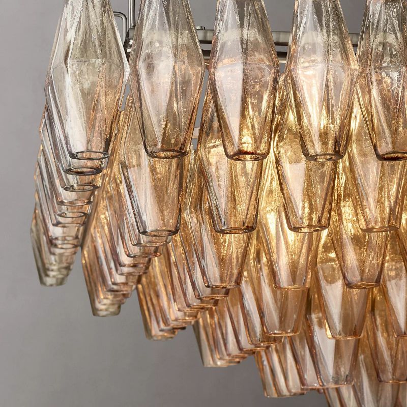 Chara Smoke Glass Tiered Rectangular Chandelier 54" chandeliers for dining room,chandeliers for stairways,chandeliers for foyer,chandeliers for bedrooms,chandeliers for kitchen,chandeliers for living room Rbrights   