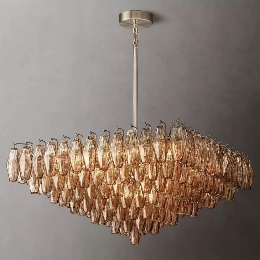 Chiaray Smoke Glass Square Chandelier 32"