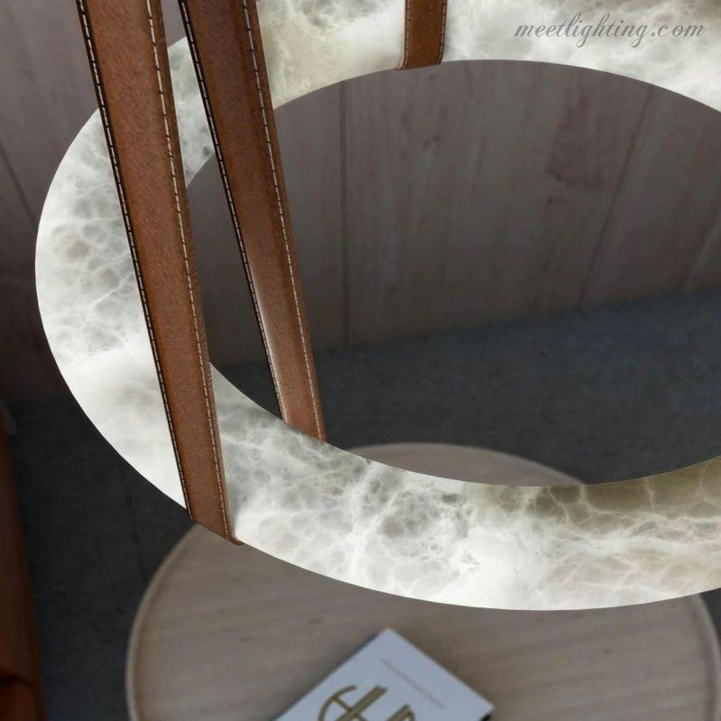 Charlene Marble Halo Circle Light-Meet Lighting