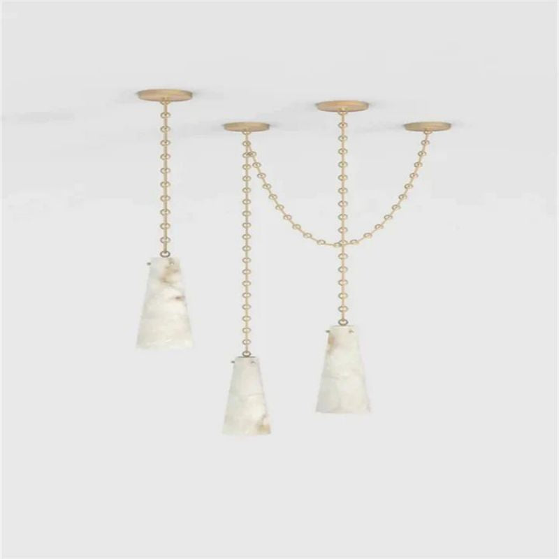 Lucia Marble Modern 3-Light Chandelier-MEET LIGHTING