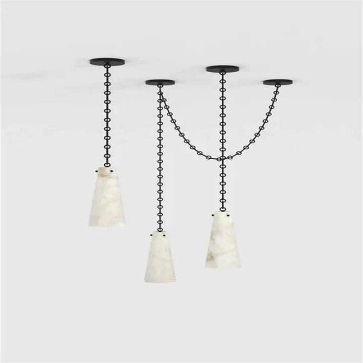 Lucia Marble Modern 3-Light Chandelier-MEET LIGHTING