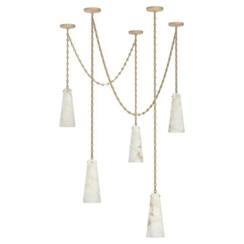 Charlene Marble Modern 5-Light Chandelier-Meet Lighting