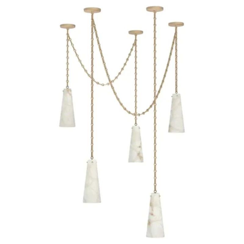 Lucia Marble Modern 5-Light Chandelier-MEET LIGHTING