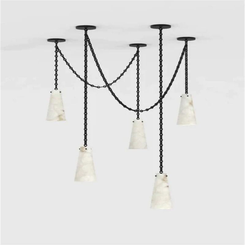 Charlene Marble Modern 5-Light Chandelier-Meet Lighting