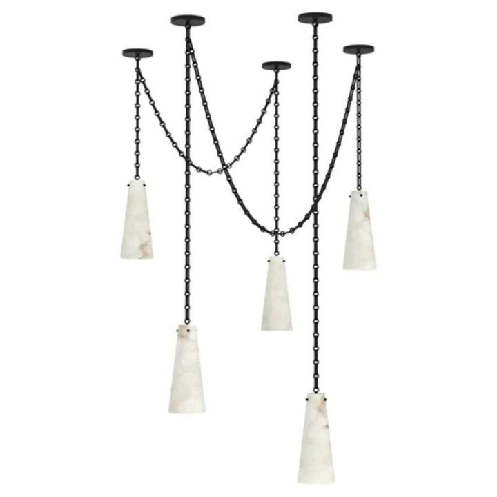 Lucia Marble Modern 5-Light Chandelier-MEET LIGHTING