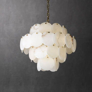 Charlene Marble Multi-Tier Round Chandelier-MEET LIGHTING