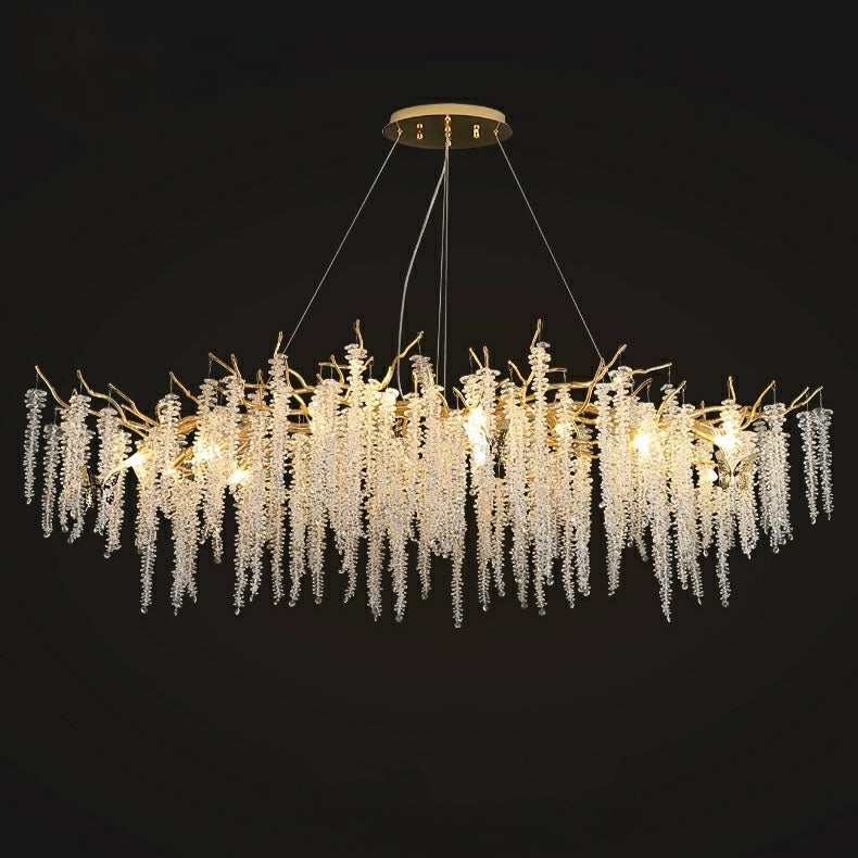 Branch Style Ceiling Light Crystal icicle Chandelier For Dining Table for Modern Home-MEET LIGHTING