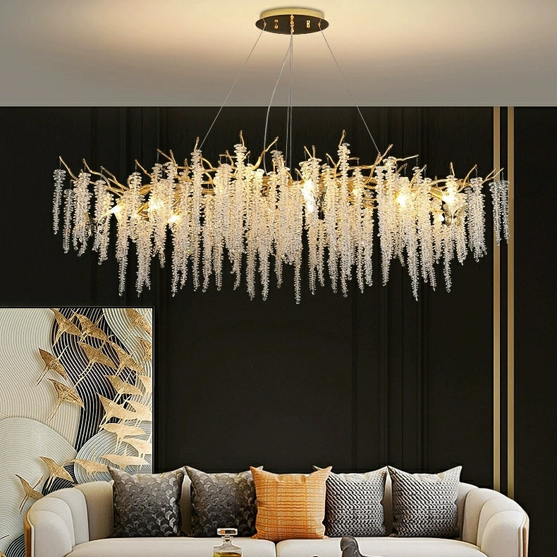 Branch Style Ceiling Light Crystal icicle Chandelier For Dining Table for Modern Home-MEET LIGHTING
