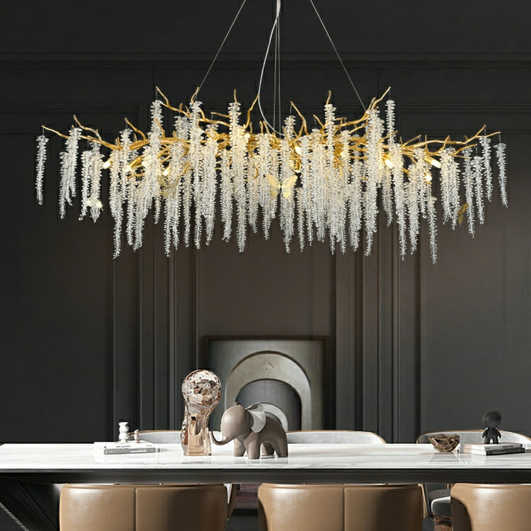 Branch Style Ceiling Light Crystal icicle Chandelier For Dining Table for Modern Home-MEET LIGHTING