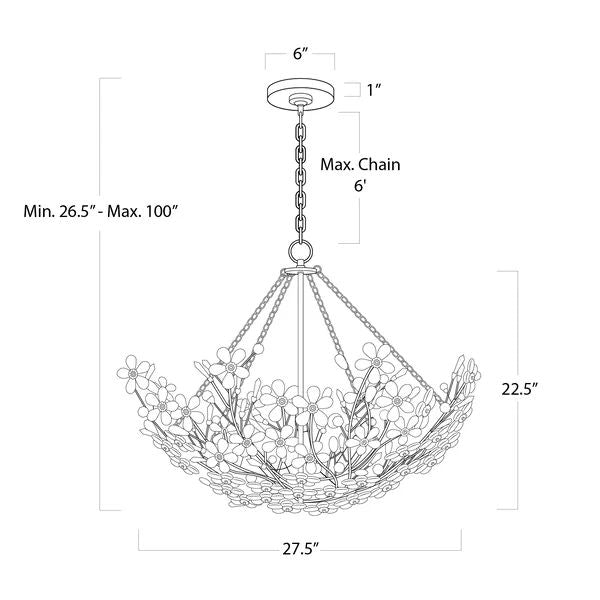 Cherish 6 Lights Round Chandelier-Meet Lighting