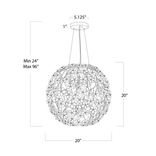 Cherish 6 Lights Spherical Chandelier 20"D-Meet Lighting