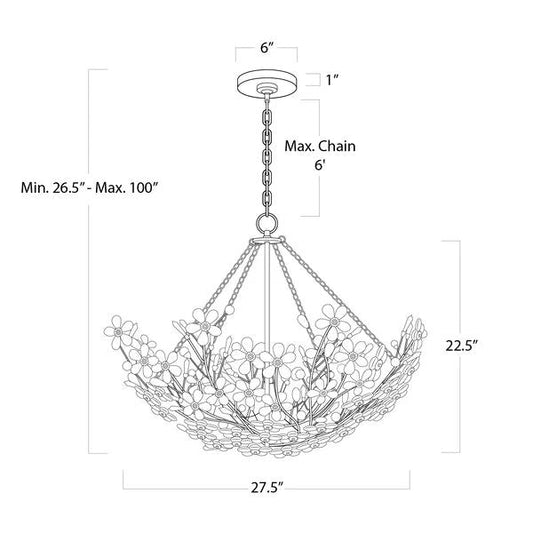 Cherish 6 Lights Round Chandelier