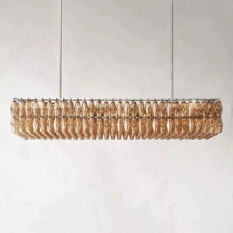 Chiaray Smoke Glass Rectangular Chandelier 74"