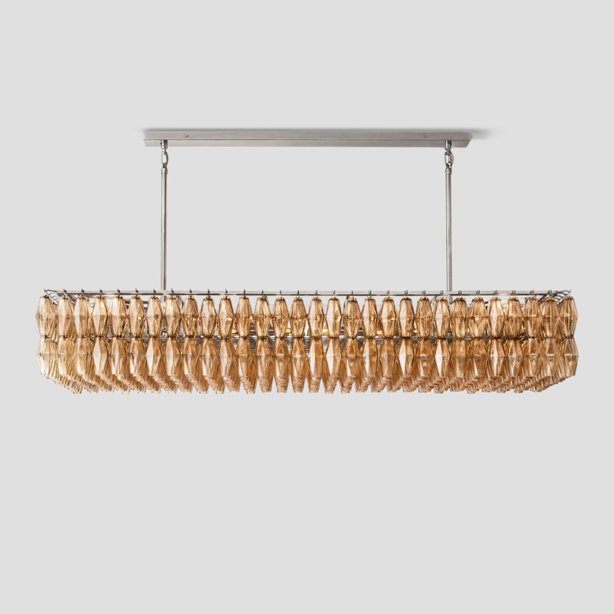 Chara Glass Rectangular Chandelier 74"W-MEET LIGHTING