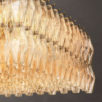 Chara Glass Rectangular Chandelier 74"W-MEET LIGHTING