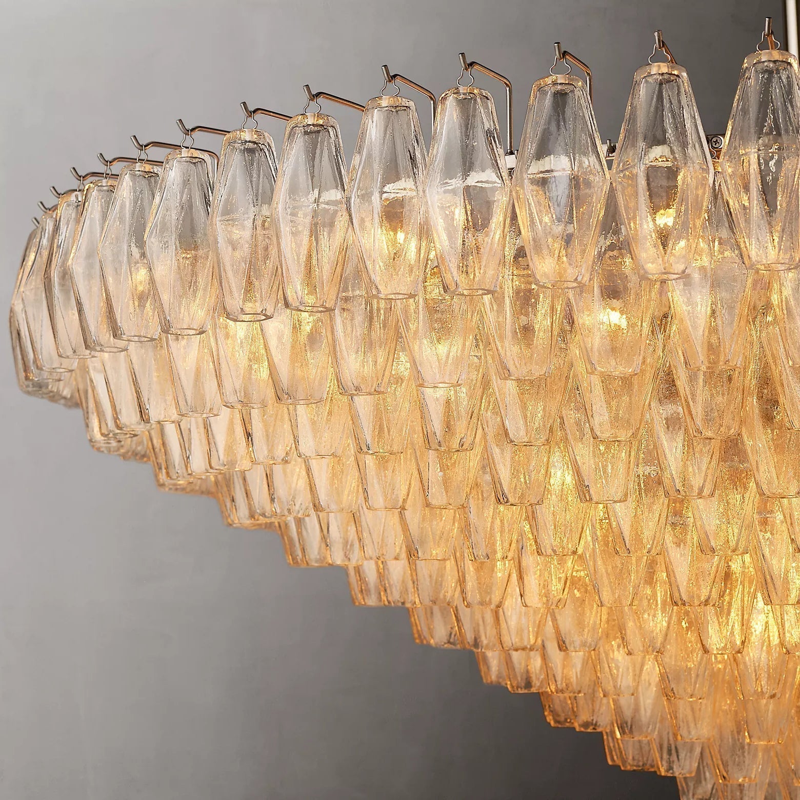 Chara Glass Tiered Round Chandelier 61"-MEET LIGHTING