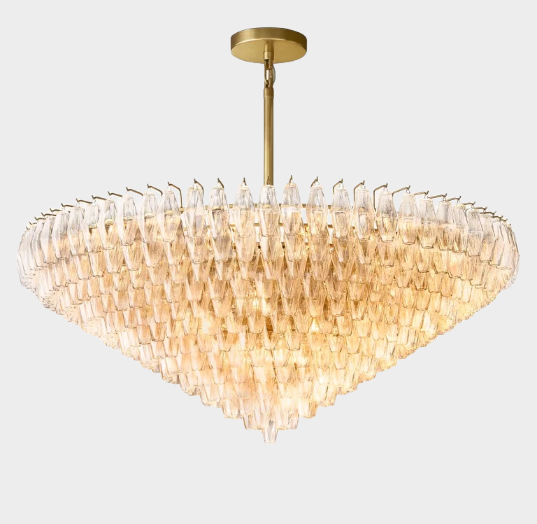 Chara Glass Tiered Round Chandelier 61"-MEET LIGHTING