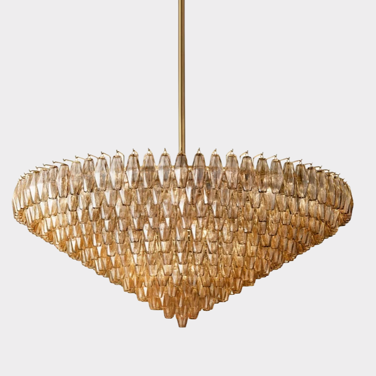 Chara Glass Tiered Round Chandelier 61"-MEET LIGHTING