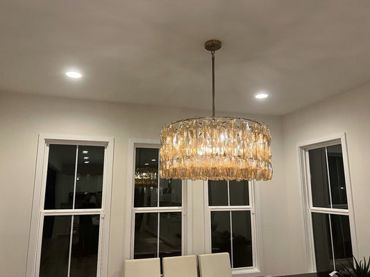 Chiaravalle Glass Tiered Round Chandelier D 37"-Meet Lighting