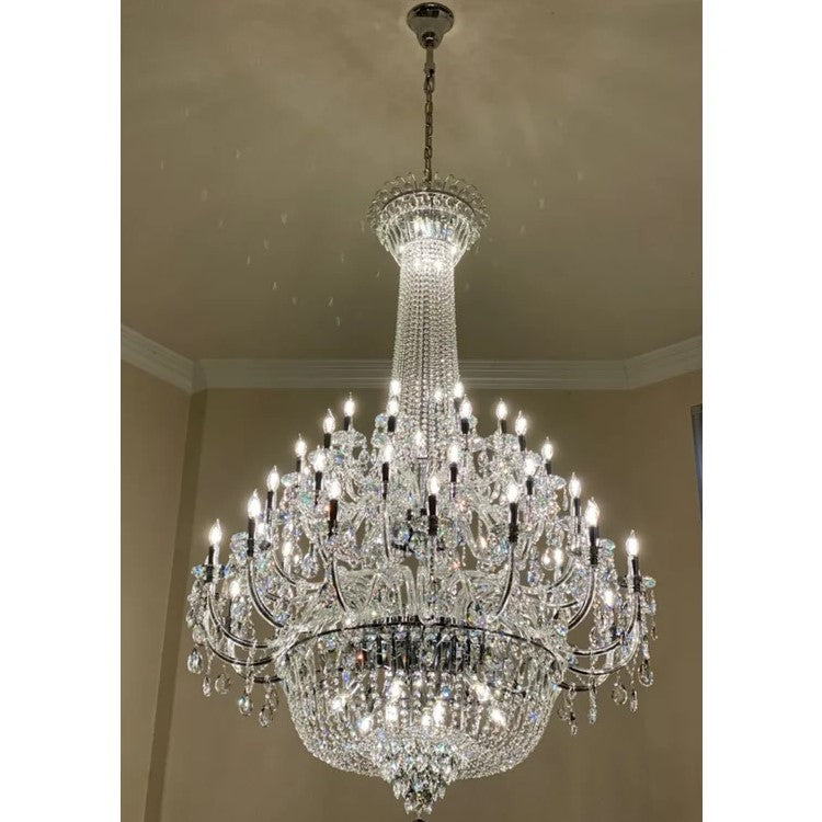 Extra Large European-style Multi-layers Candle Luxury Crystal Chandelier Gold Art Foyer/Staircase Decorative Light Fixture-MEET LIGHTING