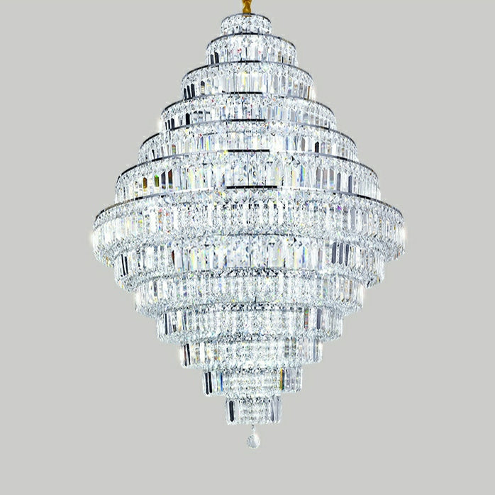 Chrome/ Silver/ Gold Extra Large Chandelier For Foyer Living Room Staircase Crystal Ceiling Lighting Fixture-MEET LIGHTING