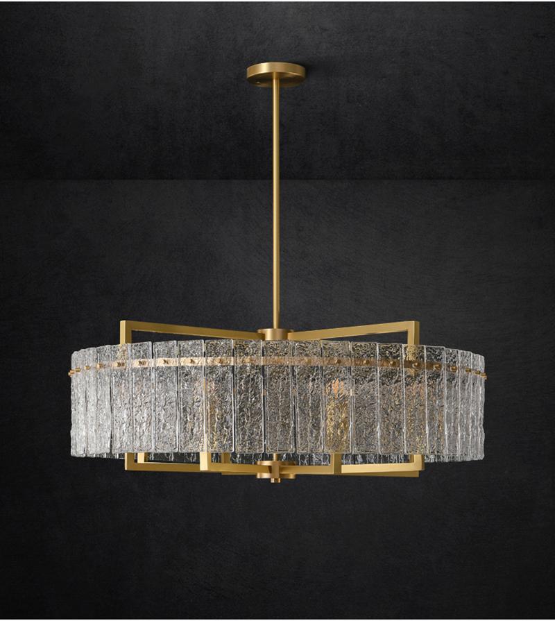 Classic Moire Crystal Round Chandelier-MEET LIGHTING