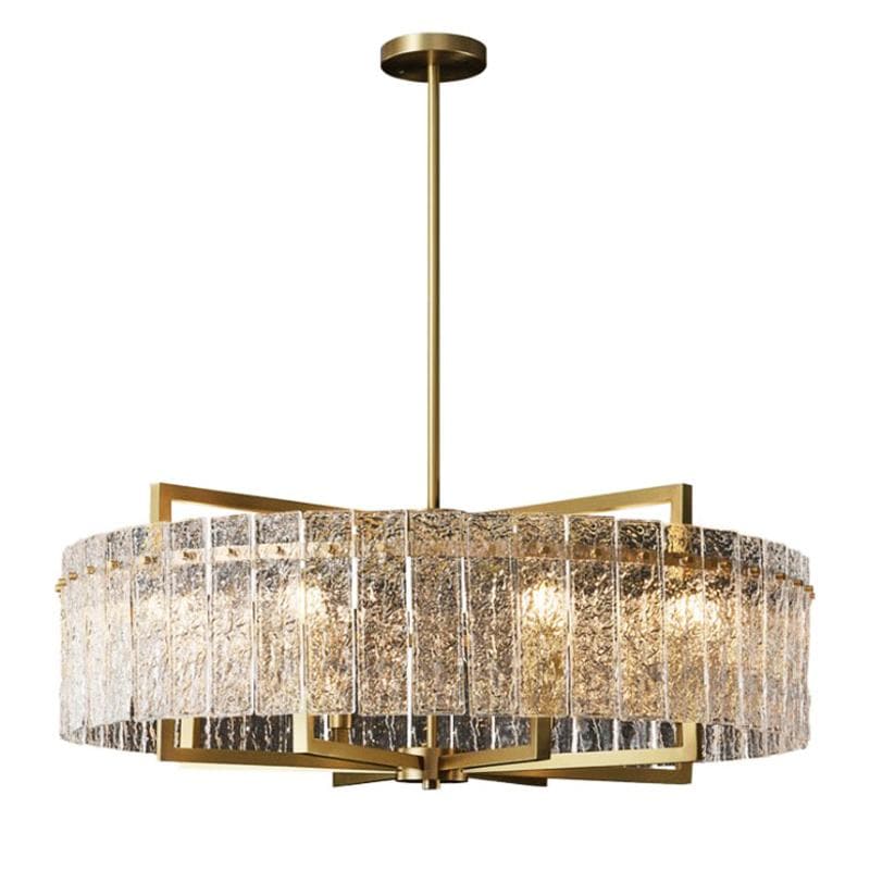 Classic Moire Crystal Round Chandelier-Meet Lighting