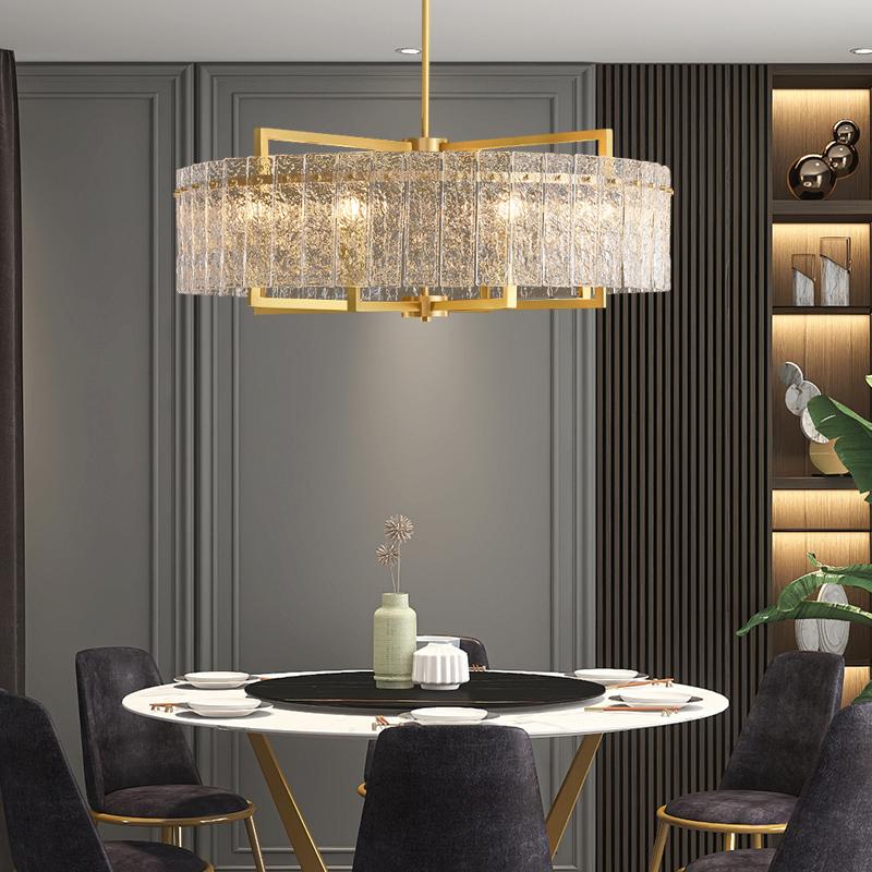 Classic Moire Crystal Round Chandelier-MEET LIGHTING