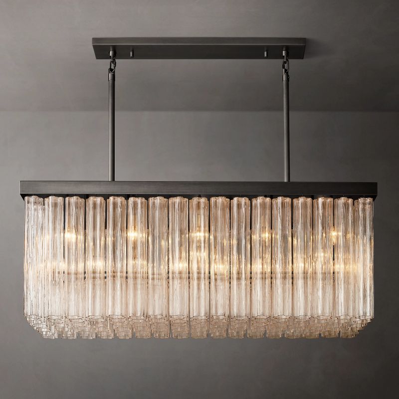 Clele Rectangular Chandelier 54"-Meet Lighting