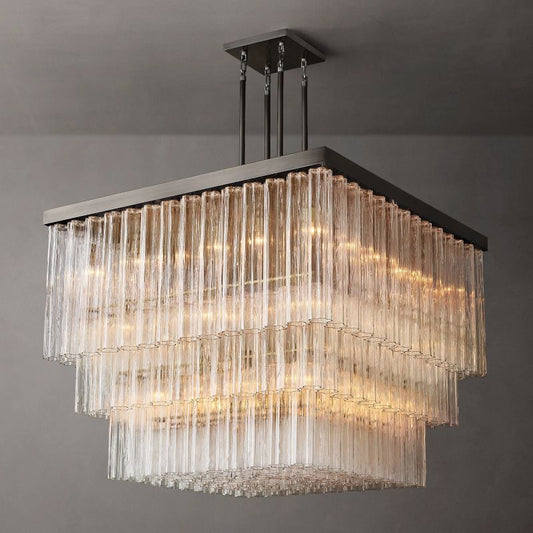 Clele Square Chandelier 45"-Meet Lighting