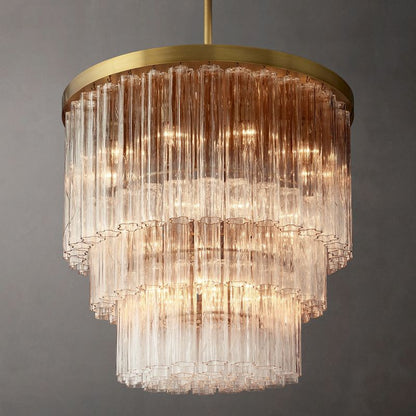 Clele Three Layer Round Chandelier 36"-Meet Lighting