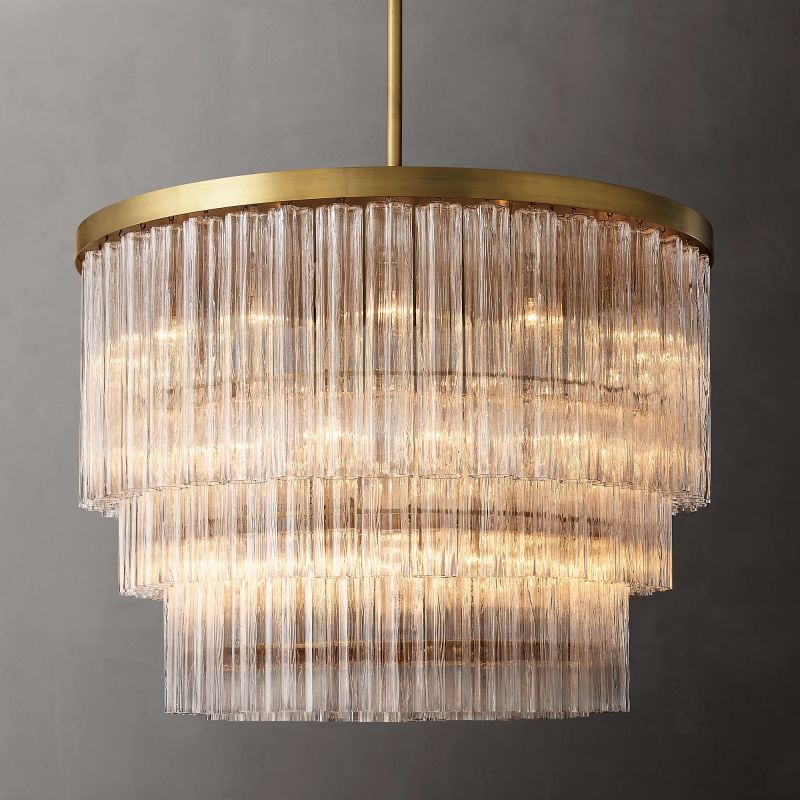 Clele Three Layer Round Chandelier 48"-Meet Lighting