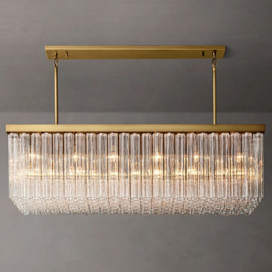Clele Rectangular Chandelier 73" Pendant for living room,Pendant for kitchen,Pendant for bathrooms,Pendant for bedrooms,Pendant for foyer,Pendant for stairways,Pendant for dining room Rbrights Lacquered Brass  